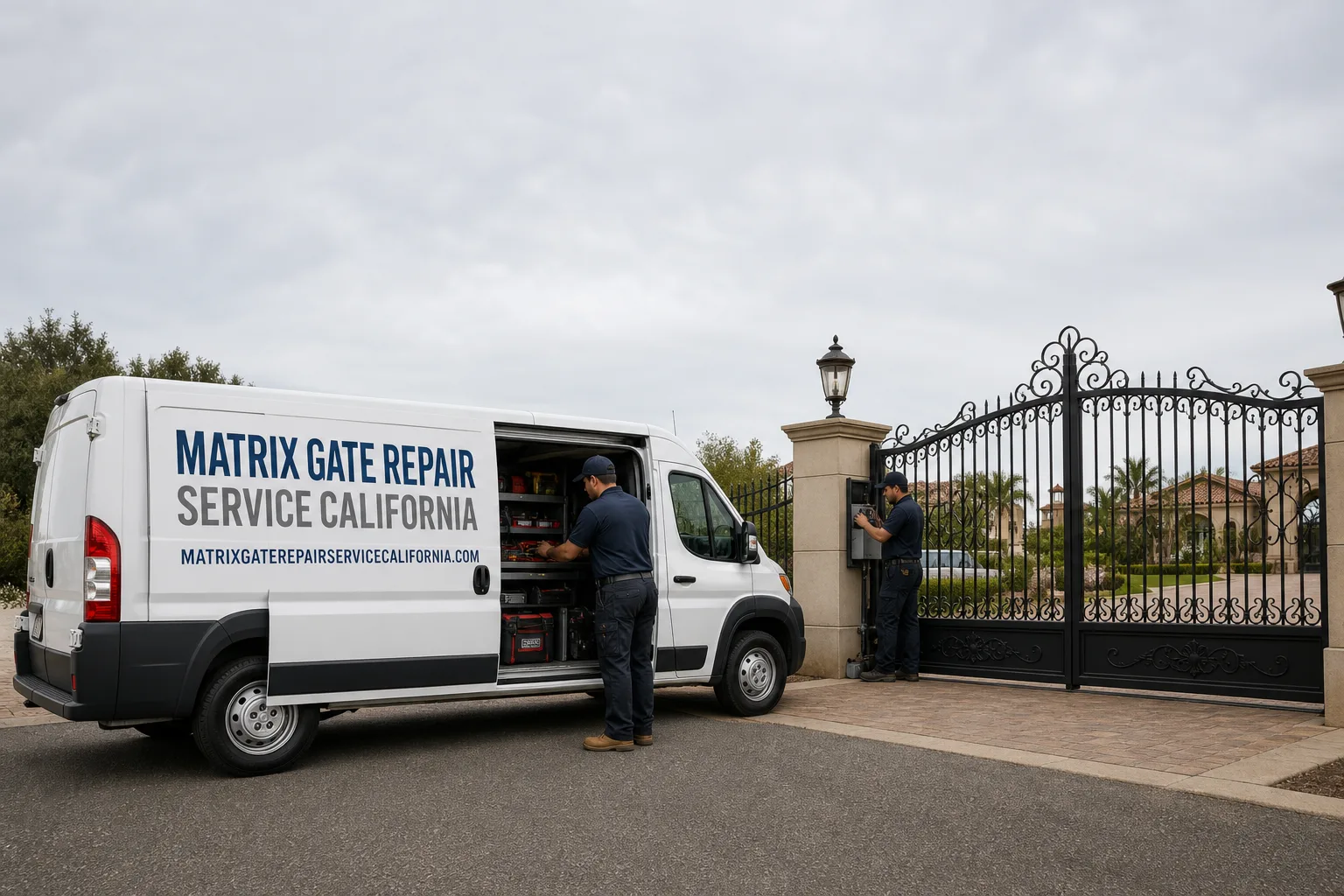 Matrix Gate Repair Service California service vehicle and crew in California, CA